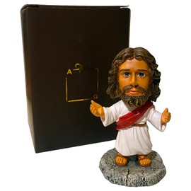 Jesus Bobblehead - Mini Dashboard Jesus for Car (4.29"), Durable Resin Plastic Jesus for Car Dashboard - Religious Car Accessories, Tiny Jesus Figurine, Christian Decor