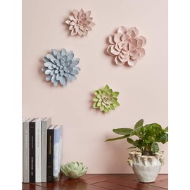 SEINHIJO Decoración de Pared Decorativa Figura Flores Regalo Escultura Modern Estatua Interior Salon Arte Cerámica Decoración del Hogar 17cm