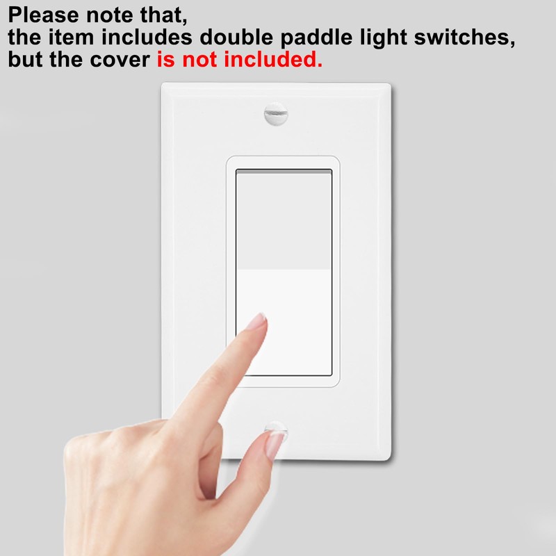 Greencycle Single Pole Rocker Light Switch,Paddle Light Switch 15 Amp,Sp