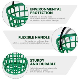Wakauto Golf Ball Basket,Golfball Ball Bucket with Handle Ball Holder Contains Unbreakable Golf ball Bucket Container Stadium Accessories (Capacity 50pcs)