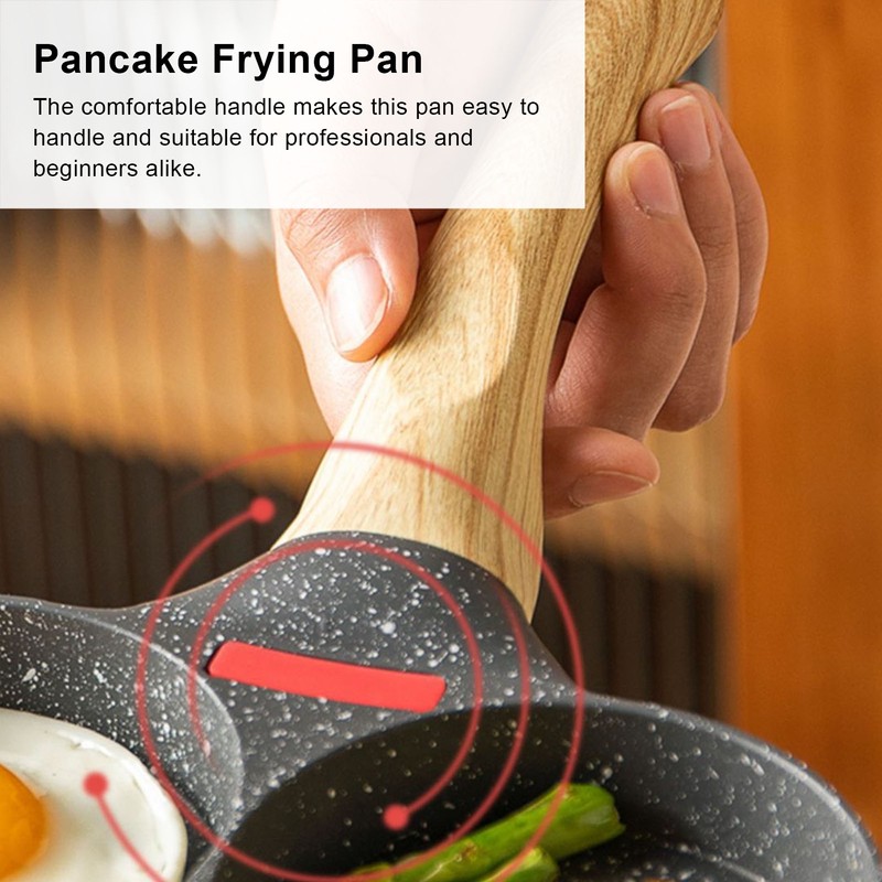 Egg Frying Pan Heat Sensitive Silicone Aluminium Pancake Frying Pan