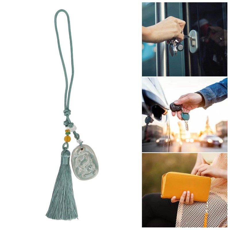 Tassel Pendant Chinese Zodiac Pattern DIY Porcelain Beads Light Weight