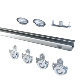 WEWORTH Bypass Sliding Door Track Hardware 72", Wardrobe Closet Door Steel Track Set, Easy to Install,Smoothly and Quietly, for 2 Door System