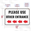 1PC Please Use Other Door Sign Left Arrow, 12 x