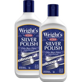 Wright's Silver Cleaner and Polish - 7 Ounce (2 Pack) Ammonia-Free - Use on Silver, Jewelry, Antique Silver