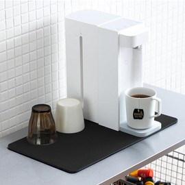 DUJUIKE Dish Drying Mat, Absorbent Drying Mats, Dish Drying Mat with Non-Slip Base, Heat-Resistant, Suitable for the Kitchen (Jet Black, 30 x 40 cm)