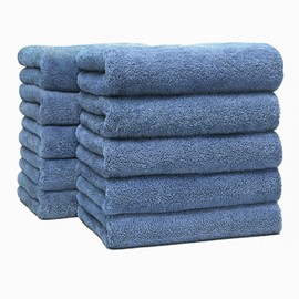 Face Towels, Set of 10, Absorbent and Quick Drying, Plain, Fluffy, Smooth, Quick Drying, Durable, Less Fluffing, Easy to Hang, Popular, 10 Pieces, Home and Commercial Use, Ultra Fine Fiber,