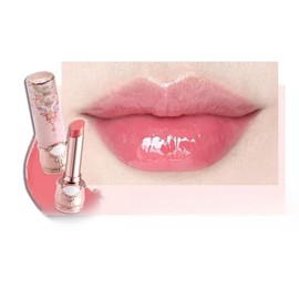Flower Knows Lápiz labial brillante con diseño de mariposa y nube, brillo labial sólido hidratante, bálsamo labial rosado con tinte, brillo labial dur