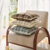 Classic Windowpane Plaid Pillow Covers 20x20 Set of 2, Structured
