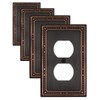 ZILLSEA 4-Pack Aged Bronze Outlet Covers, Metal Duplex Wall Plates