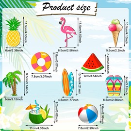 LQTSLFM Summer Wooden Pendants, Pack of 20, Decorative Hawaii Pendants, Wooden Decoration, Hanging, Beach Style, Hanging Decoration Wooden Summer with Rope for Windows, Doors, Gardens, Trees (Colour A)