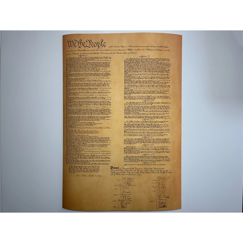 United States Constitution Poster American Constitution Print USA Documents