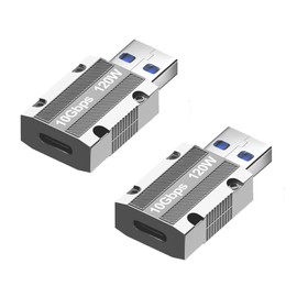 WENZIYAXU 10Gbps USB C Female to USB Male Adapter, Zinc Alloy Type C to USB A Adapte High-Speed Data Transfer 2-Pack