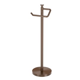 Gatco 1435C Freestanding Toilet Paper Holder, 23.68” H, Chrome | Toilet Tissue Roll Holder Stand With Weighted and Padded Base For Bathroom