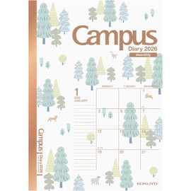 Kokuyo 2026 Campus Diary, Monthly Block Standard, A5 Limited Pattern, Ni-CML14-A5-26, Starts from December 2025