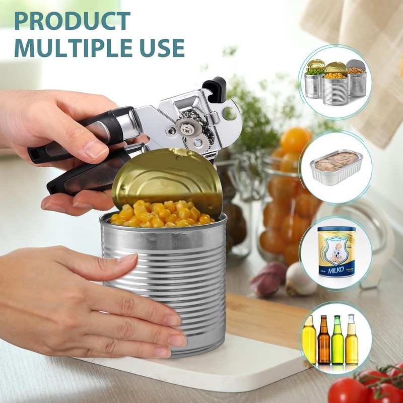 Multifunctional Stainless Steel Manual Can Opener and Bottle Opener, Heavy