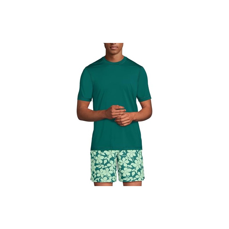 Lands' End Mens SPF Short Sleeve Cooling Tee Soft Jade