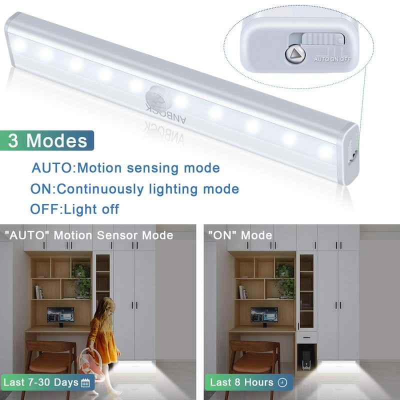 Closet Lights Motion Sensor 6 Pack Rechargeable, Wireless LED Under
