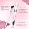 2pcs Nose Contour Brushes, 2-in-1 U-Shaped Fluffy and Angled Brush