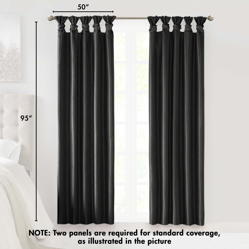 Madison Park Emilia Faux Silk Total Blackout Single Curtain with