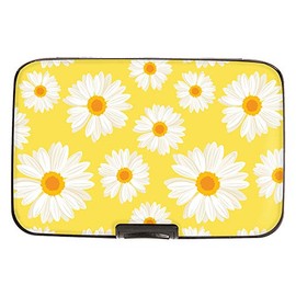 Monarque Armored Wallet Credit Card Case with RFID Data Theft Protection (Yellow Daisy)