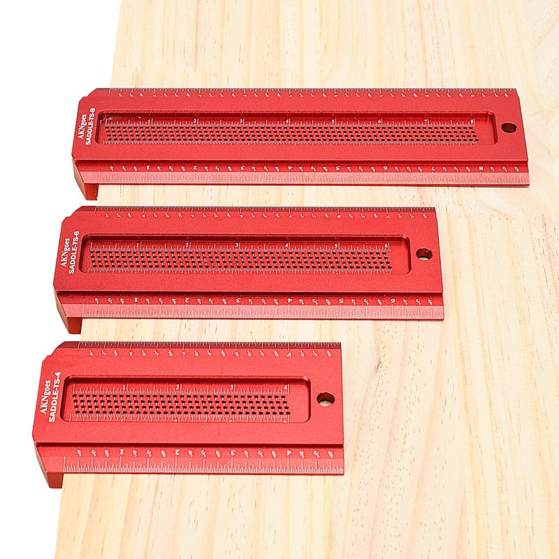 AKNgoes Woodworking Saddle T-Square Ruler 6in, T-Square for Carpenter Work,