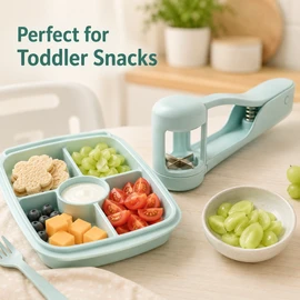 Grape Cutter for Toddler Snack Prep – Stainless Steel Quartering Tool for Grapes & Cherry Tomatoes