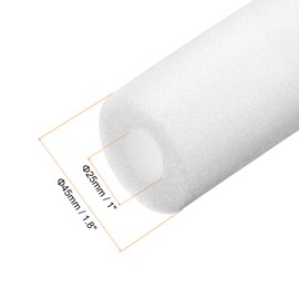 sourcing map 4pcs Pipe Insulation Foam Tube Pipe Lagging 25mm(1 Inch) ID 45mm OD 3ft Freeze Protection for Copper Pipe, White
