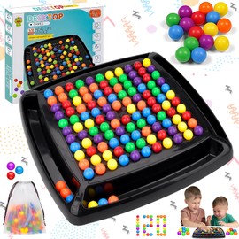 lankai Rainbow Chess Board Game, Rainbow Elimination Game, Rainbow Ball Puzzle Chess, Rainbow Puzzle Chess Children, for Family Games (with Storage Bag, 120 Balls)