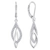YL Teardrop Dangle Earrings 925 Sterling Silver Interlocked Leverback Earring