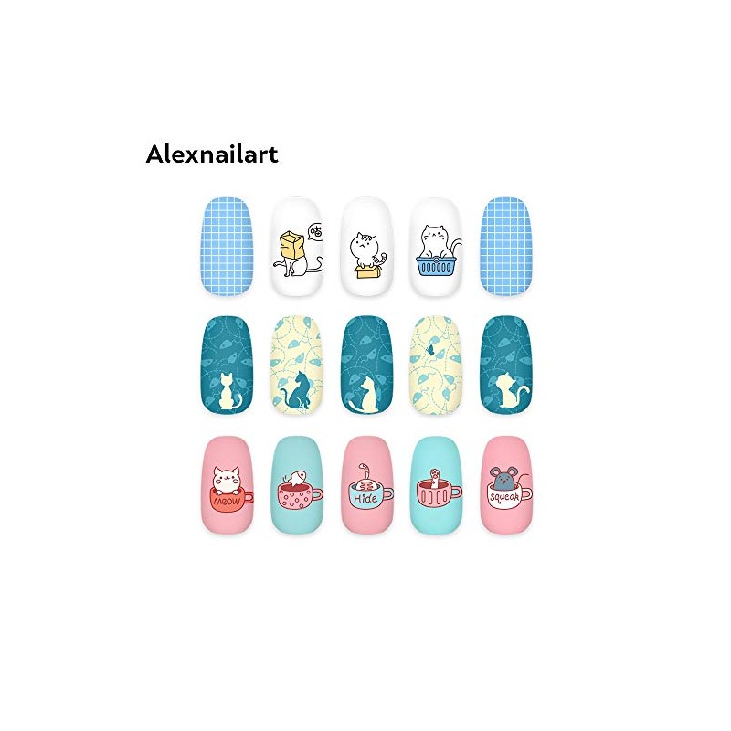 Alexnailart Nail Stamping Plate Creative Cartoon Animal Theme Image Design