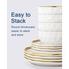 LOVECASA 12 Pieces Plates and Bowls Sets, Porcelain White and
