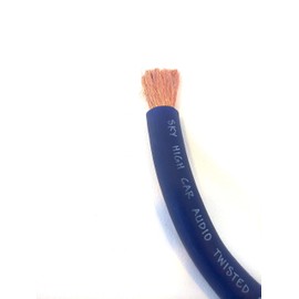 CCA 2/0 Gauge AWG Blue Power Ground Wire Sky High Car Audio Sold by The Foot ft
