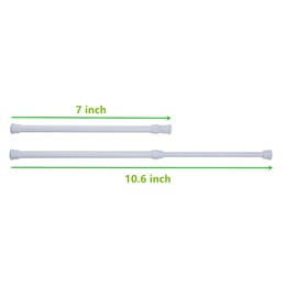 qinnsou Cupboard Bars Tension Rods, 4 Pack Spring Tensions Rods Steel Adjustable Tension Curtain Rod Shower Rod Closet Rod Window Rods 7-10.6 Inch