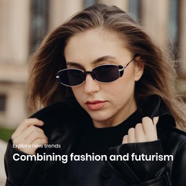 Cyxus Sunglasses for Women Men Trendy Sunglasses UV Protection for Outdoor 1269 (Silver Frame Grey Lens)