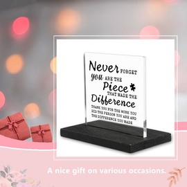 Appreciation gifts for Mentor Teacher Nurse, Going Away Gift Retirement Gift for Coworker Boss, Never forget you are the Piece that Made the Difference, Funny Office Desk Decor-DX109