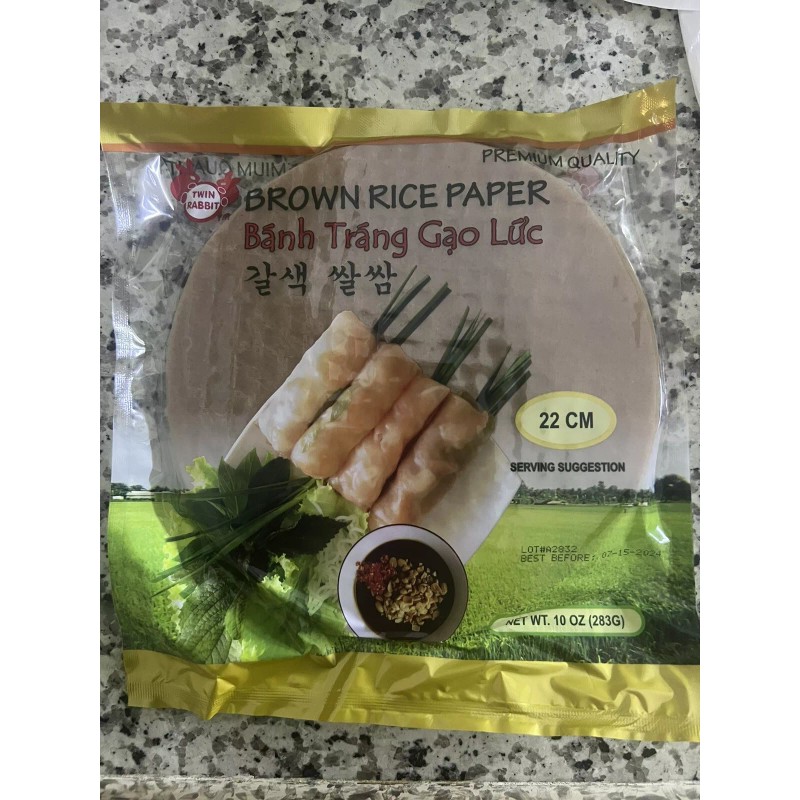Twin Rabit Banh Trang Gao Luc/ Brown Rice Paper 10oz-