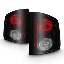 ACANII - For 1994-2004 Chevy S10 GMC Sonoma Black Smoked Tail Lights Brake Lamps Aftermarket Driver & Passenger Side