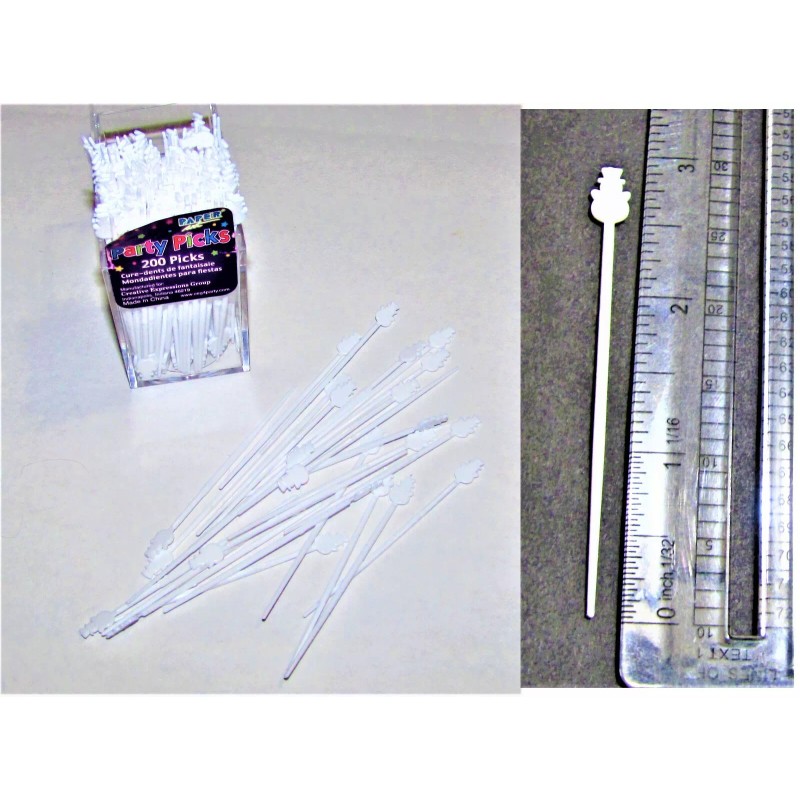 Creative Expressions Boxed White Snowman Plastic Party Picks - 200/pk