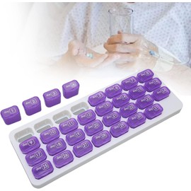 Organizador Mensual de Pastillas, Organizador Mensual de Medicamentos, Compartimentos Pequeños de un Mes, 31 Días, 4 Semanas, Pastillas para Viajes a Casa