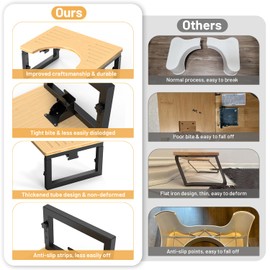 Bamboo Toilet Stool Foldable, 7 in, 8 in Or 9 in Adjustable Height Pooping Stool for Adults Kids, Sturdy Poop Step Stool for Bathroom, Improve Squatting Posture, Non-Slip, Full Black