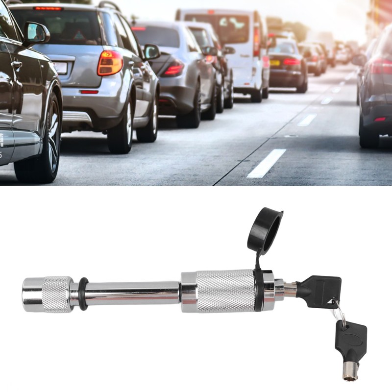 Tow Hitch Receiver Lock White Car Trailer Off Road Vehicle