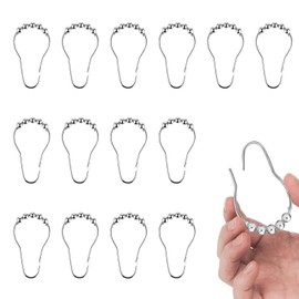 14pcs Shower Curtain Hook Rings - Rust-Resistant, Stainless Steel Rings, Heavy-Duty Shower Curtain Clips for Rods, Easy to Install and Durable Bathroom Accessories