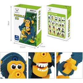 Monkey 3D Puzzle for Kids - Set of Educational Animal Toys - Interactive Learning & STEM Development - Ideal Gift for Toddlers & Preschoolers