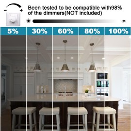 LAMPHOME 12-Pack Neutral White LED Bulbs - Perfect for Bedroom & Living Room, 60W Equivalent, 3000K, 9W, 15000-Hour Life, E26 Base