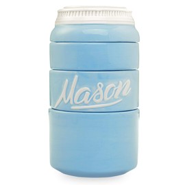 4-Piece Mason Jar Measuring Cups - Ceramic Measuring Cups for Vintage Kitchen Accessories - Stackable Measuring Cups for Cool Stuff Jar - Decorative Measuring Cups Kitchen Gifts for Women (Blue)