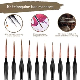 Paint Brush Set, 10 Pieces, Fine Detail Brush Set for Acrylic, Watercolour, Model Making, Perfect Painting Brush Set for Artists, Ideal for Acrylic Paints, Watercolours, Miniatures and Nail Design,