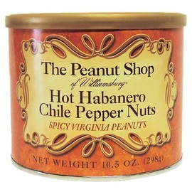 The Peanut Shop of Williamsburg Hot Habanero Chile Pepper Nuts, 10.5-Ounce Tin