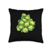 Brussels Sprouts Vaporwave Throw Pillow