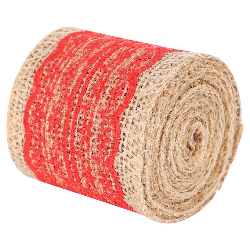 5Pcs Burlap Ribbon Lace Linen Roll Jute Belt DIY Hand